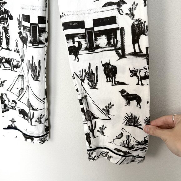 Katie Kime Marfa Toile Pajama Pants Girls Size 10 Preppy Texas Western Rustic - Picture 4 of 7